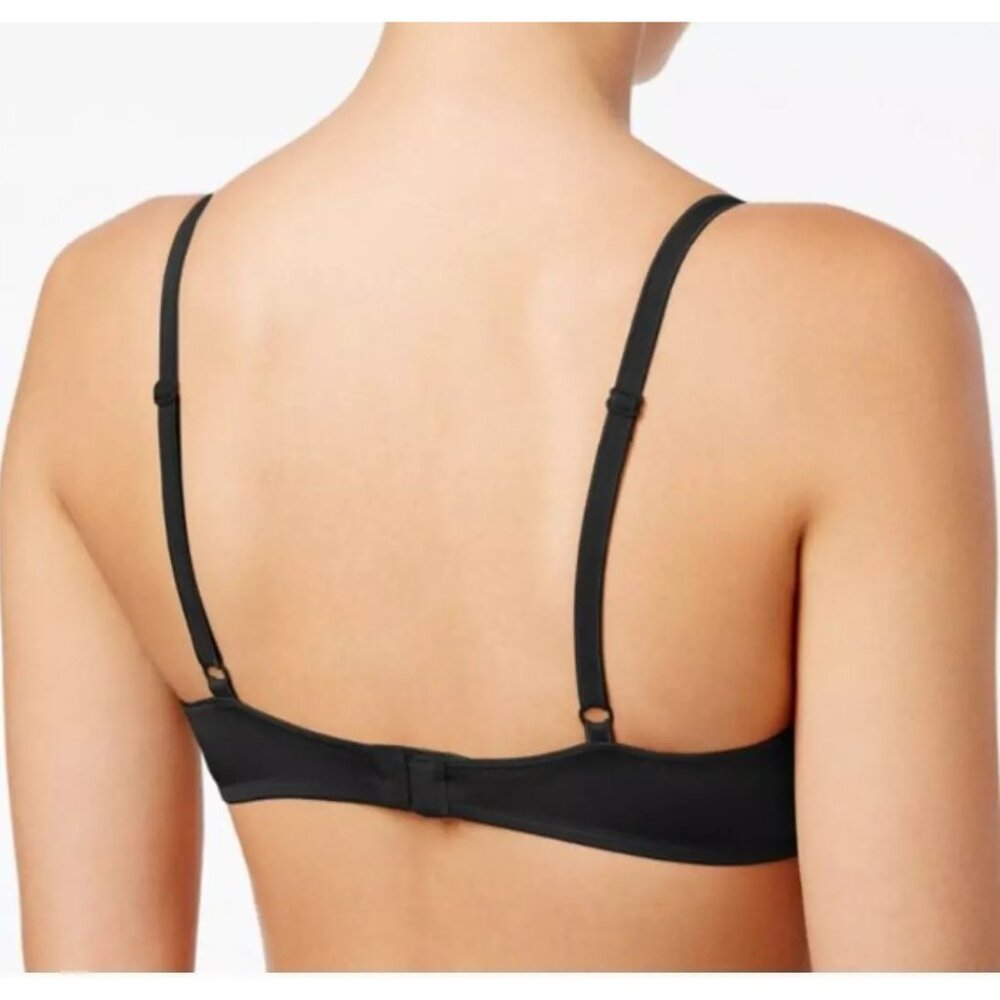 🆕CALVIN KLEIN Convertible Pure Micro Demi T-Shirt Bra 34C Black #QP25860 - Picture 2 of 8